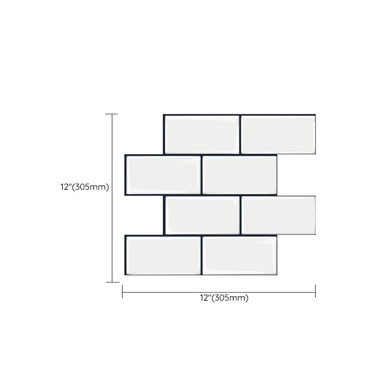 Lisslune | Matte Square Peel & Stick Tile Stone Composite Subway Tile for Kitchen Backsplash