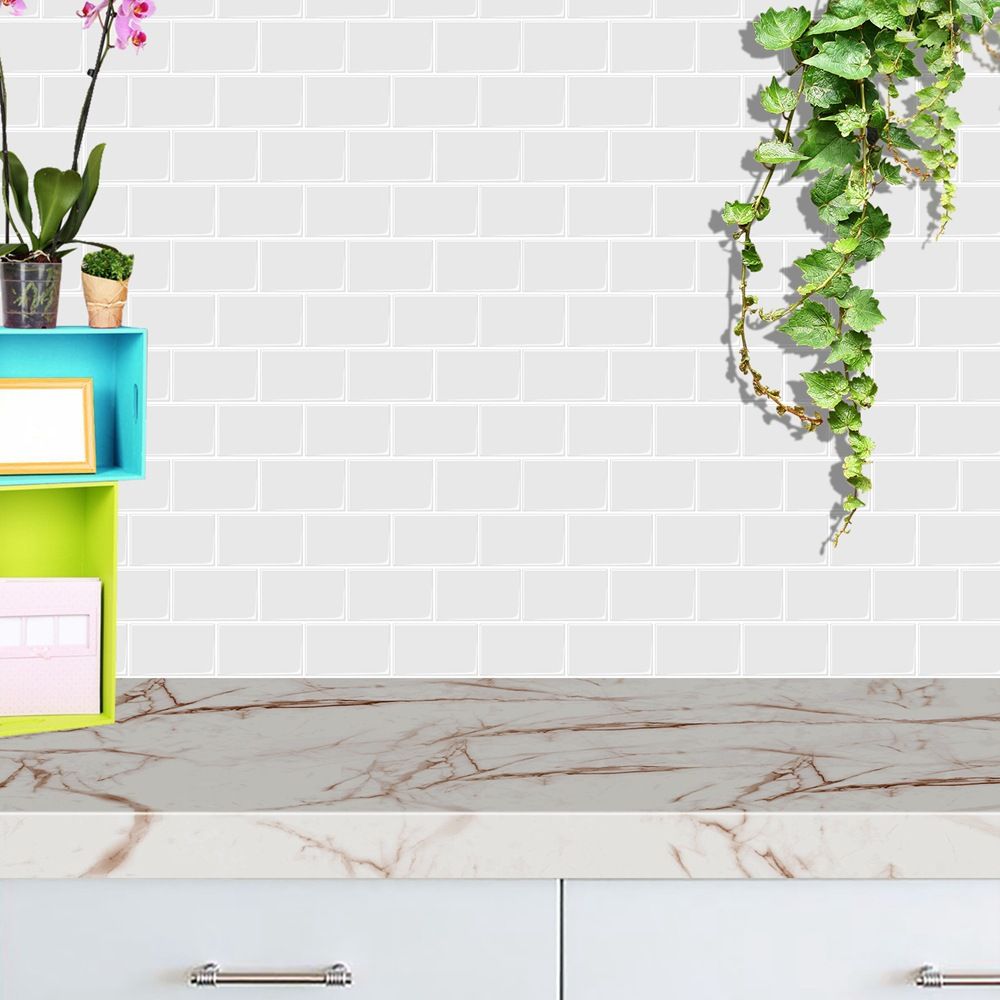 Lisslune | Modern Tile Peel & Stick PVC Rectangular Subway Tile Peel and Stick Wall Tile