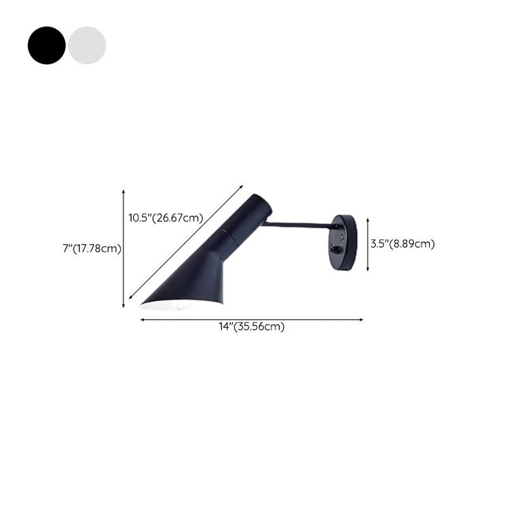 Lisslune | Industrial Wall Sconce Conical Wall Lamp with Aluminum Shade