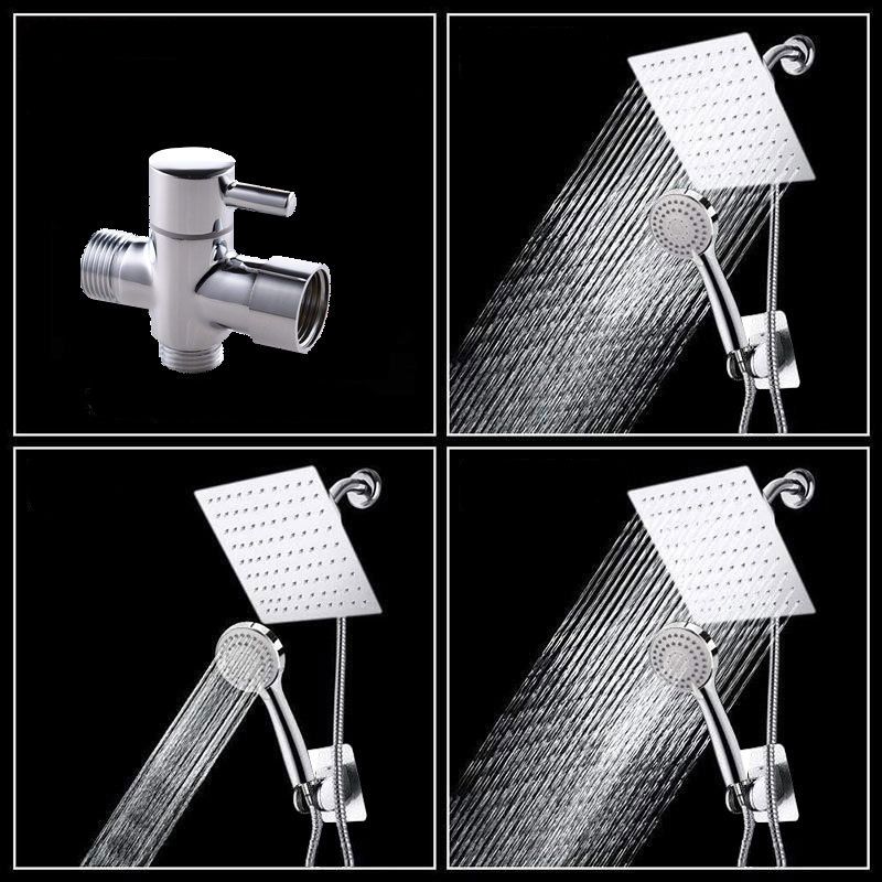 Lisslune | Modern Pull-Down Dual Showerhead Square High Arch Showerhead Combination