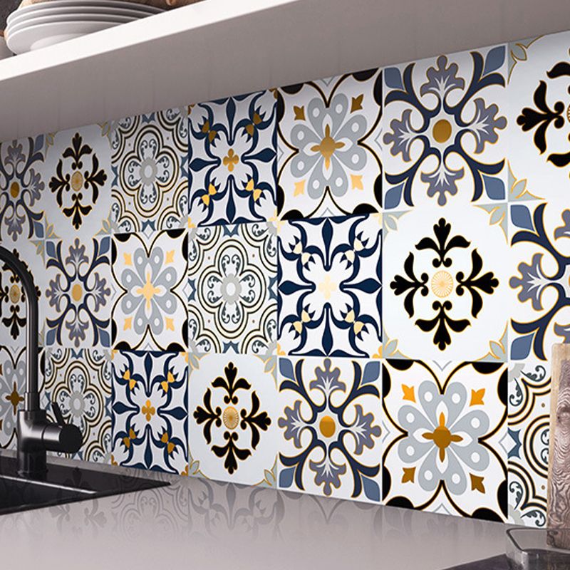 Lisslune | PVC Square Peel & Stick Mosaic Tile Multi-Colors Kitchen and Bathroom Single Tile