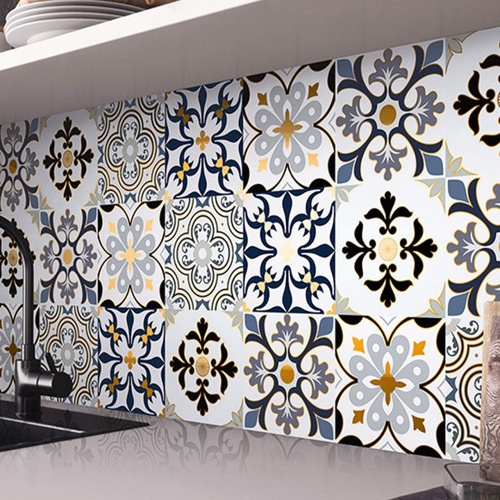 Lisslune | PVC Square Peel & Stick Mosaic Tile Multi-Colors Kitchen and Bathroom Single Tile