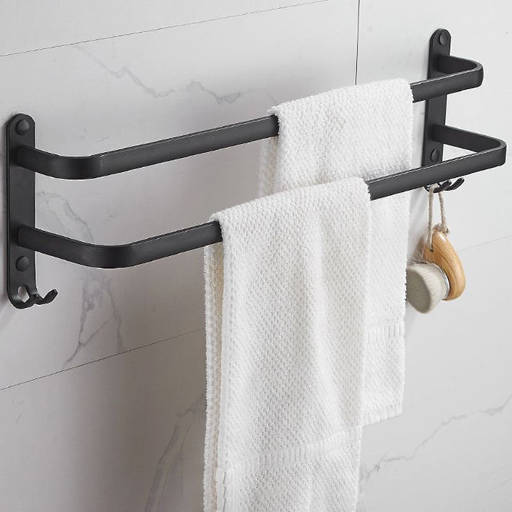 Lisslune | Modern black aluminum bathroom furniture set towel bar bathroom fittings