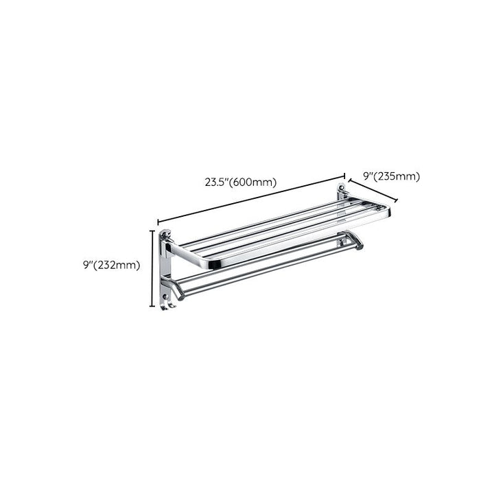 Lisslune | Chrome Modern Bathroom Hardware Set Stainless Steel Towel Hook/Towel Bar & Bath Shelf