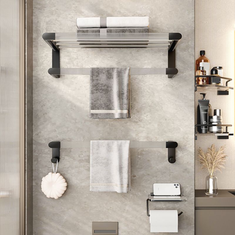 Lisslune | Black Bathroom Set Metallic & Acrylic Bathroom Accessory Set made of Stainless Steel Aluminium