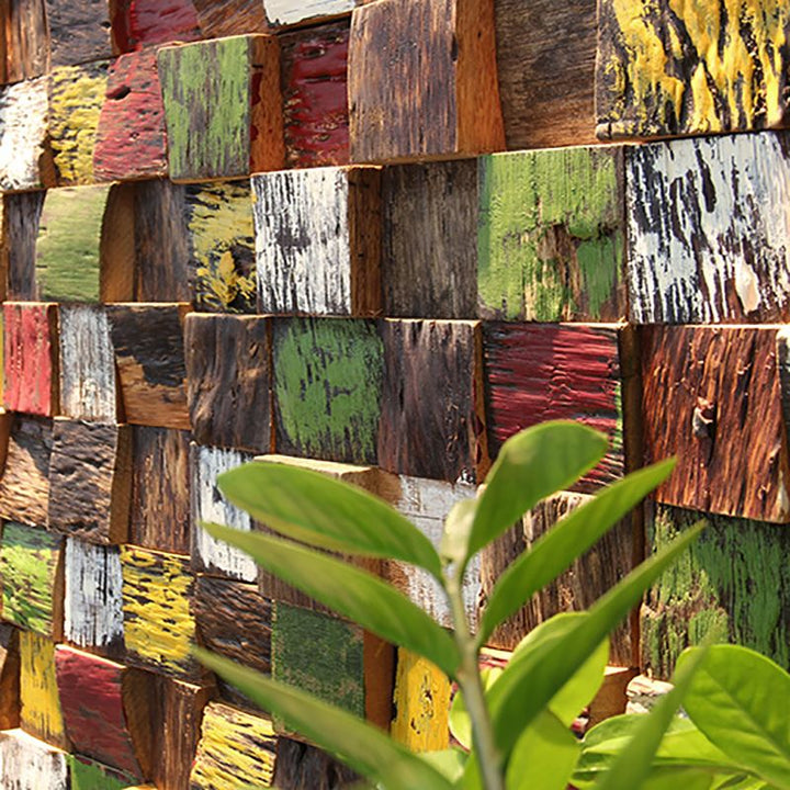 Lisslune | Wall cladding wood shiplap mosaic modern interior wall cladding