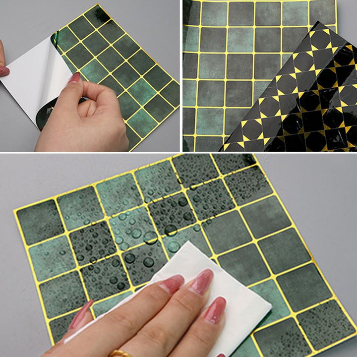 Lisslune | Peel & Stick Mosaic Tile Square Plastic Stain Resistant Tile - Peel & Stick for Shower