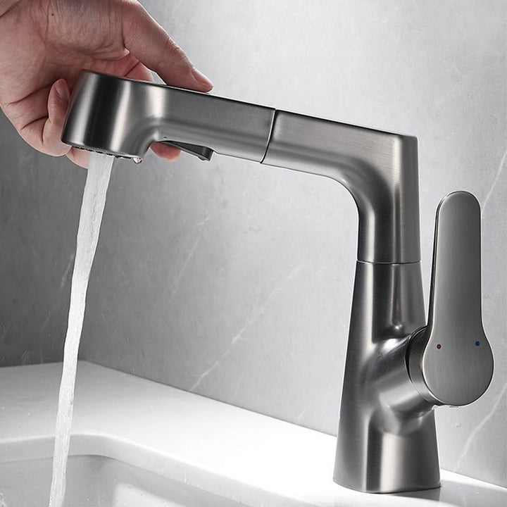 Lisslune | Extendable Vessel Water Tap Modern Sink Faucet with a Lever Handle