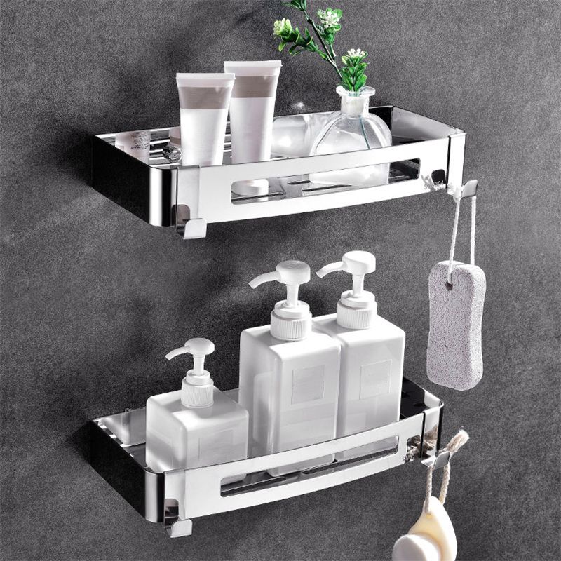 Lisslune | Modern Bathroom Hardware Set Silver Bath Shelf Bath Hardware Set