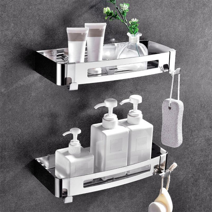 Lisslune | Modern Bathroom Hardware Set Silver Bath Shelf Bath Hardware Set