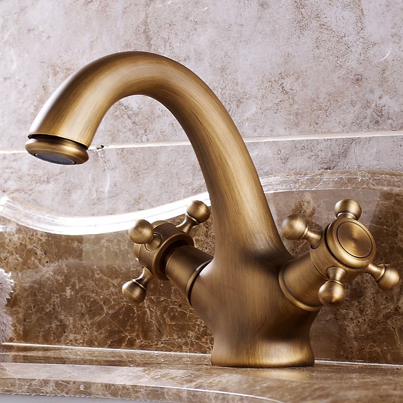 Lisslune | Glam Style Copper Tub Faucet Low Arc Deck Mounted Tub Faucet Set
