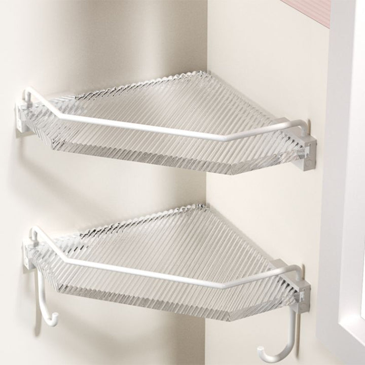Lisslune | White Bathroom Accessory Set Metal & Acrylic Bathroom Set with Bath Shelf/Towel Hooks