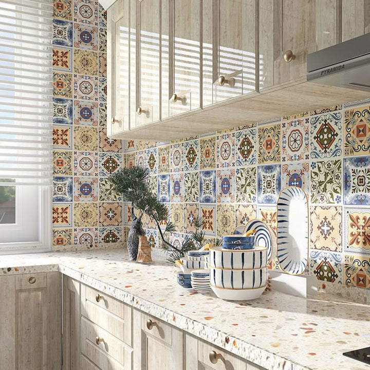 Lisslune | Plastic Peel & Stick Mosaic Tile Square Waterproof Peel and Stick Backplate