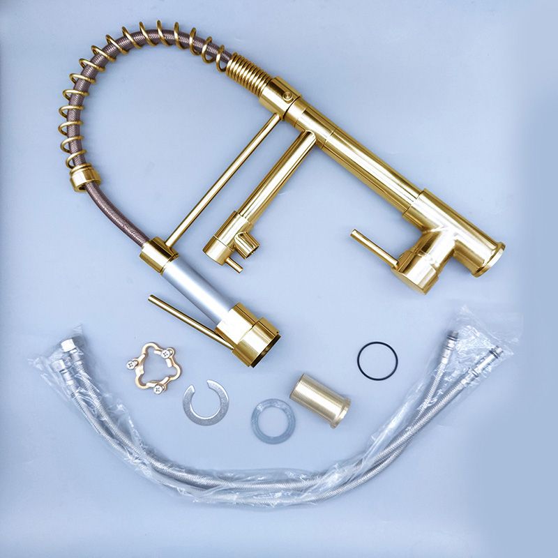 Lisslune | Glam Basin faucet Brass lever fittings Spring neck three-way outlet Bathroom sink faucet