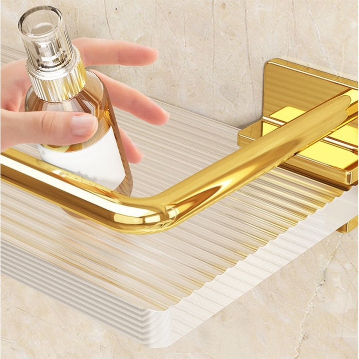 Lisslune | Modern Silver/Gold Bathroom Hardware Set Bathroom Shelf Bathroom Set