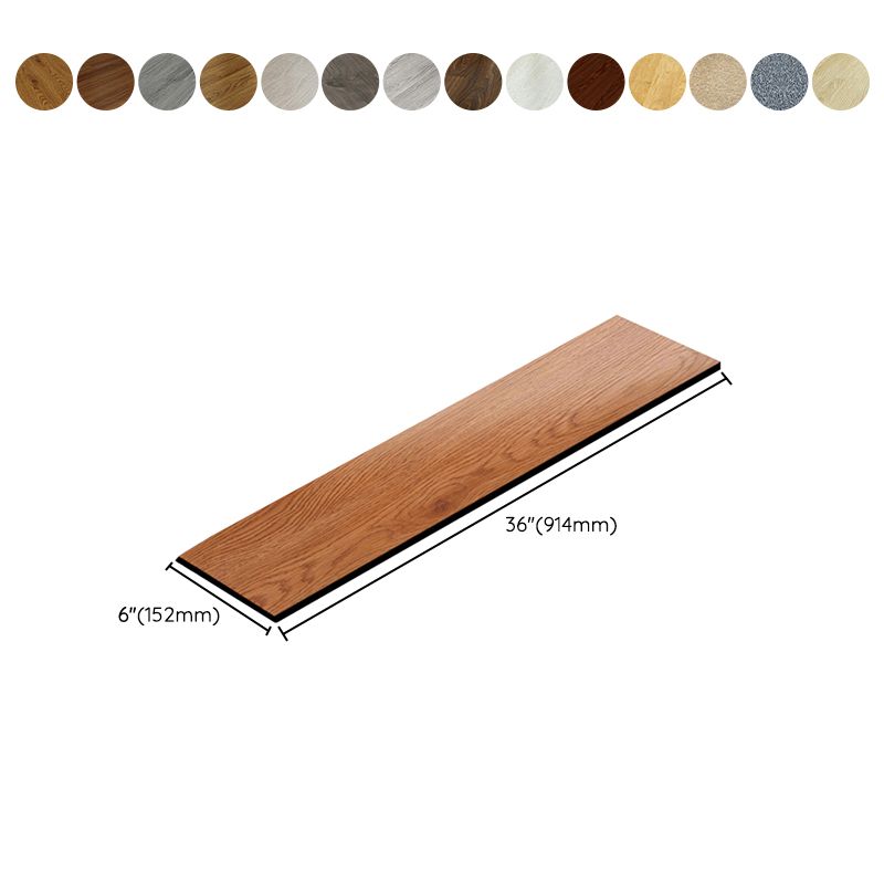 Lisslune | Rectangle PVC Floor Covering Peel and Stick Smooth Wood Look Vinyl Flooring