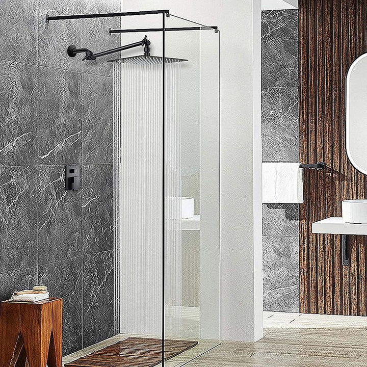 Lisslune | Modern square shower head wall mount standard spray fixed shower