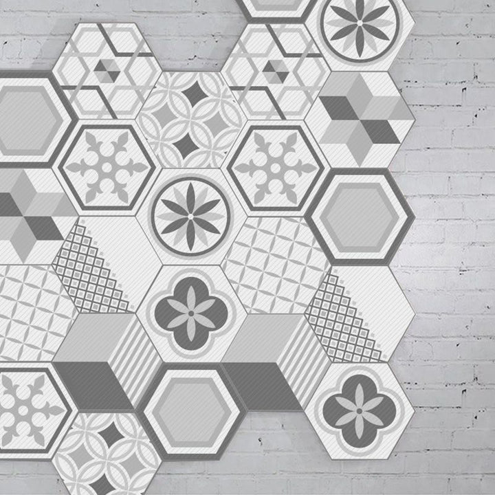 Lisslune | Plastic Mosaic Tile Wallpaper Hexagonal for Stick and Remove Back Wall Tile