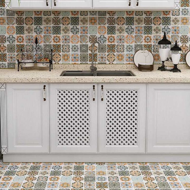Lisslune | Spanish Pattern Single Tile Waterproof Peel & Stick Tile for Splashback Wall
