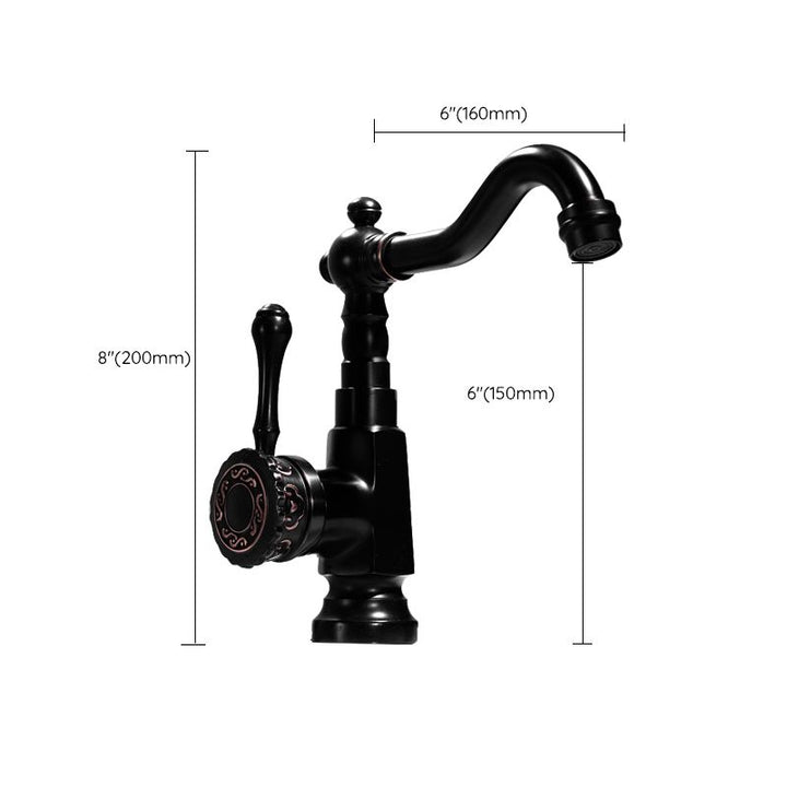 Lisslune | Glam Style Basin Faucet with Swivel Spout and Lever Handle