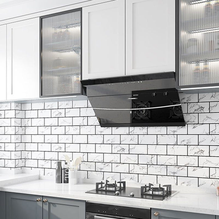 Lisslune | Modern Peel and Stick Tile PVC Rectangular 10 Pack Peel & Stick Field Tile for the Kitchen