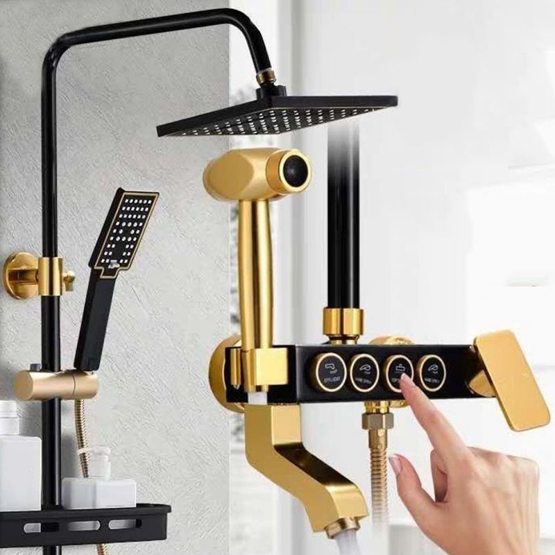 Lisslune | Modern adjustable swivel shower head metal shower fixture on the wall