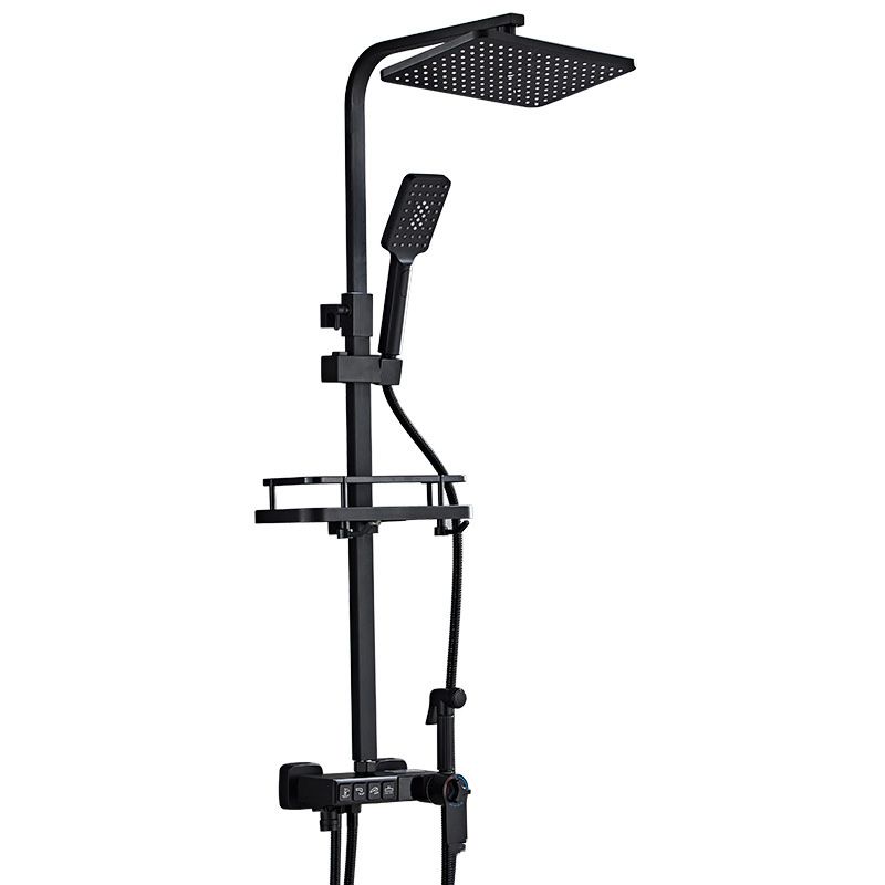 Lisslune | Modern Style Brass Shower System Adjustable Spray Pattern Wall Mounted Shower Combination