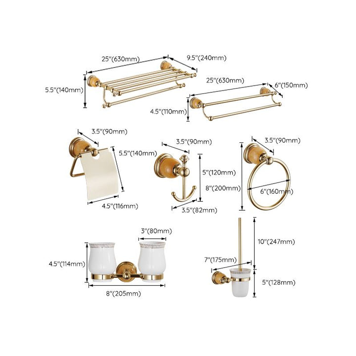 Lisslune | Contemporary brushed brass bathroom accessories as a single piece or as a set