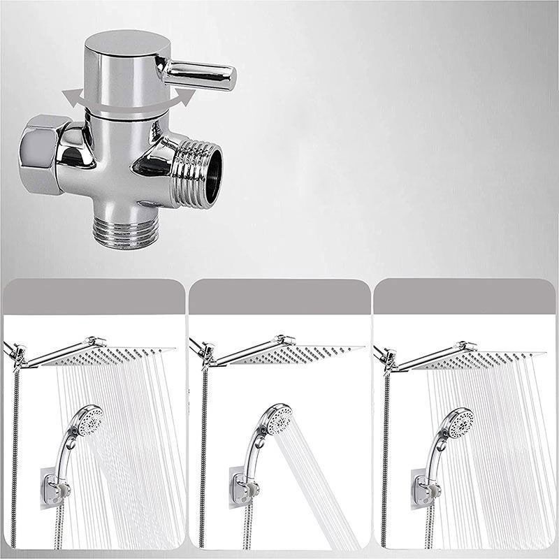 Lisslune | Stainless Steel 8 Inch Shower Set 5 Sprays Handheld Shower Head Shower Arm