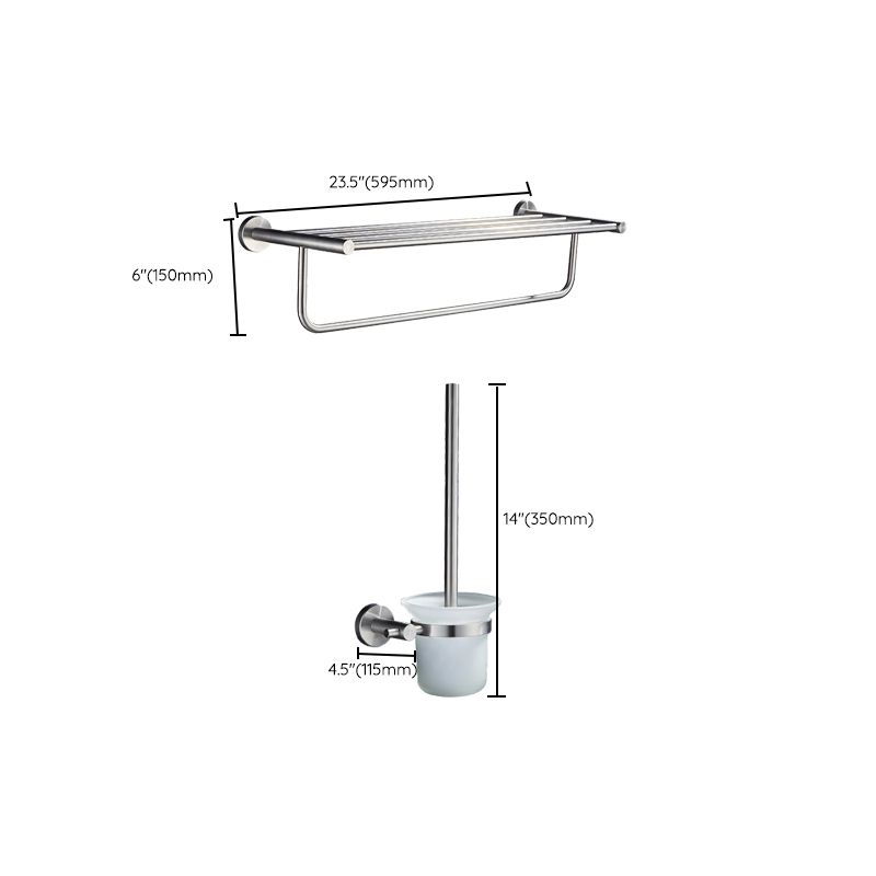 Lisslune | Chrome Traditional Bathroom Accessory Set Stainless Steel Bathroom Set
