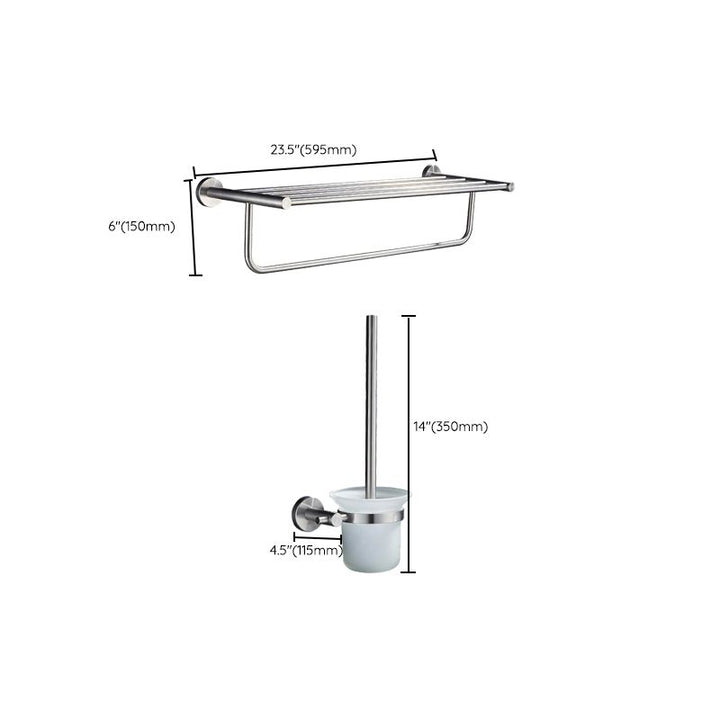 Lisslune | Chrome Traditional Bathroom Accessory Set Stainless Steel Bathroom Set