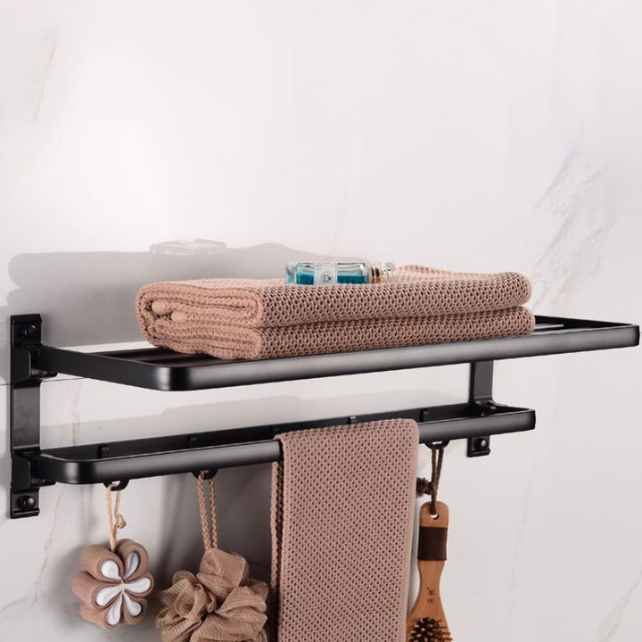 Lisslune | Modern 5-piece bathroom accessory set with triangular bath shelf