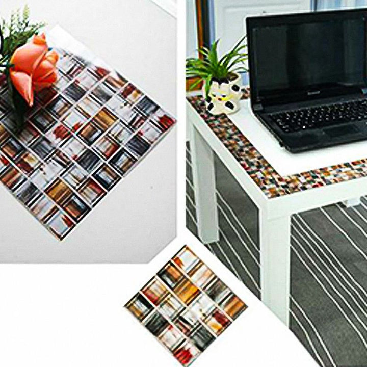 Lisslune | Square Mosaic Peel & Stick Tiles Waterproof Kitchen Splashback Tiles