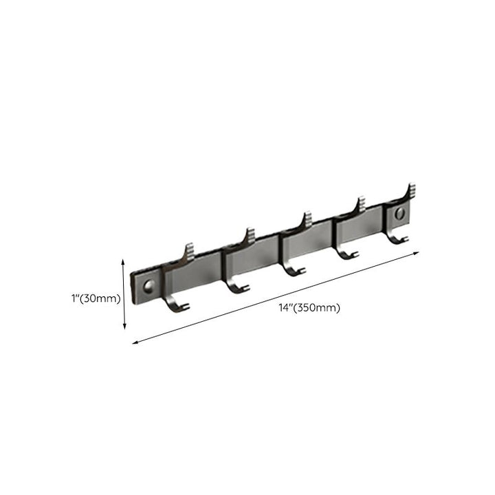 Lisslune | Classic Bathroom Accessories Set in Aluminum Black Finish Bathrobe Hook / Towel Bar