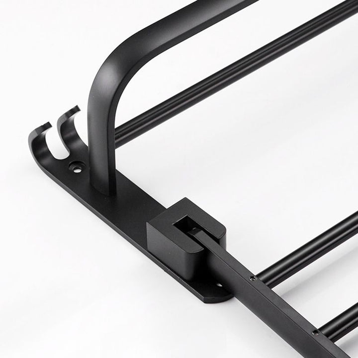 Lisslune | Contemporary 8-piece Bathroom Accessory Set Matte Black Bathroom Shelf/Paper Holder/Towel Hook