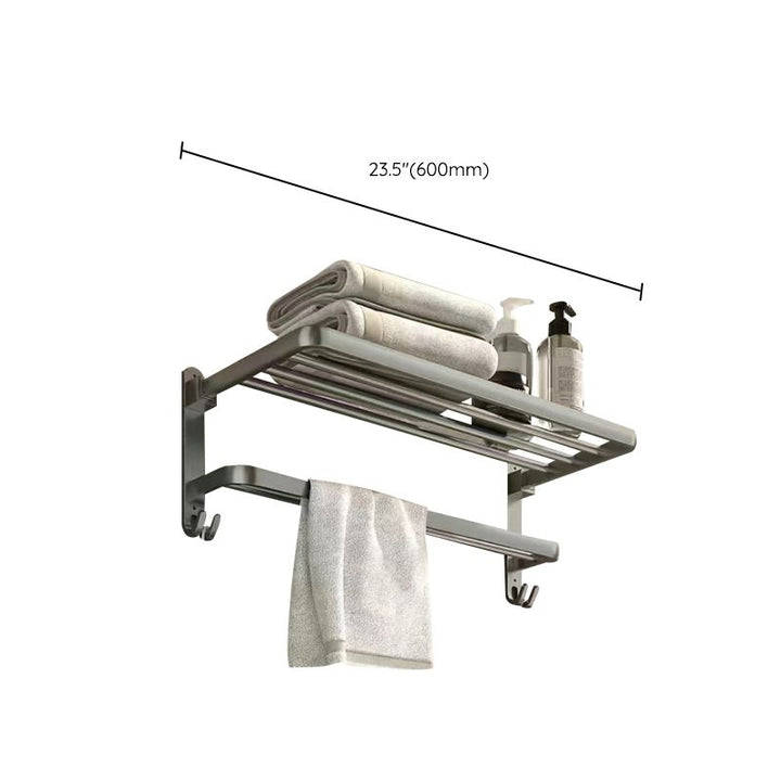 Lisslune | Matt gray bathroom accessory set bathroom shelf/towel holder & paper holder included