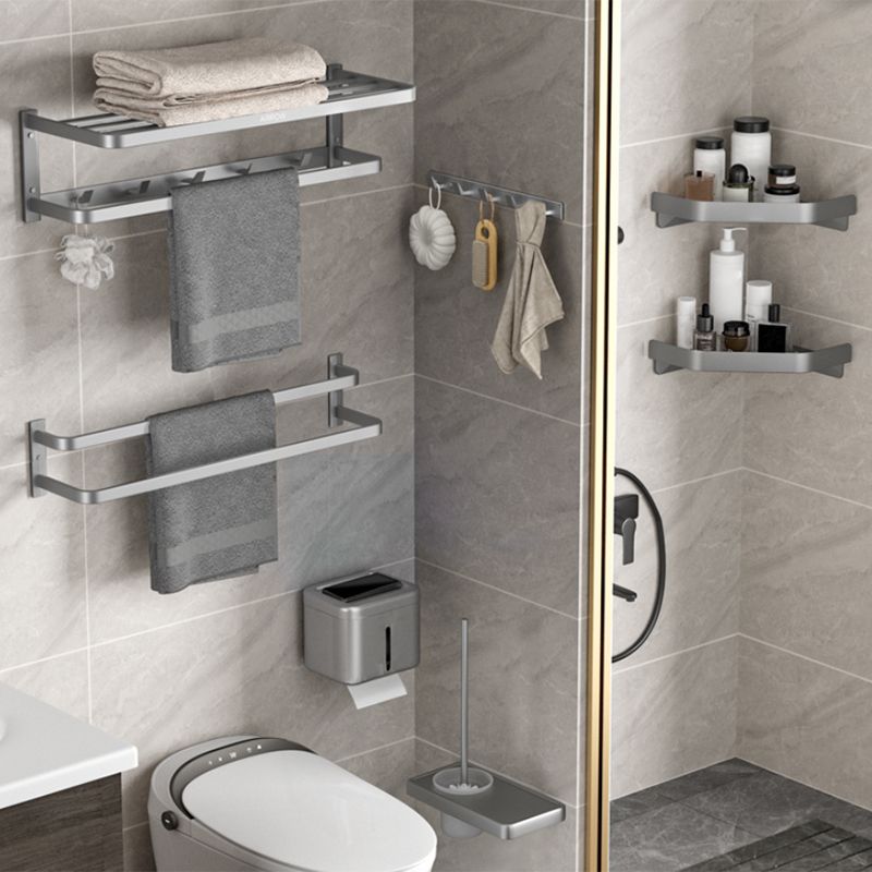Lisslune | Modern Gray Bathroom Accessory Kit Paper Holder Bathroom Shelf Bathroom Hardware Set