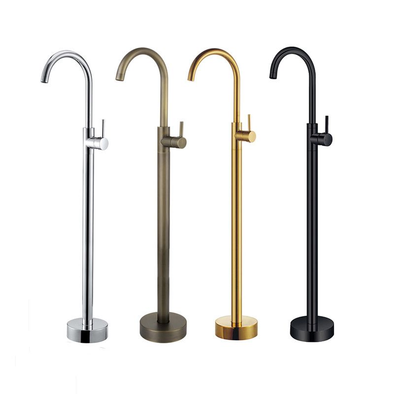 Lisslune | Floor Metal Freestanding Bathtub Faucet Swivel Copper Freestanding Faucet
