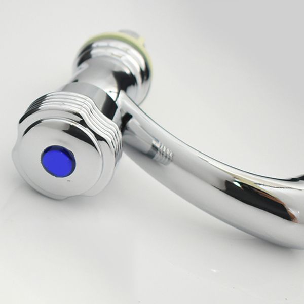 Lisslune | Contemporary Water Tap Knob Handle Low Arc Zinc Faucet in Silver