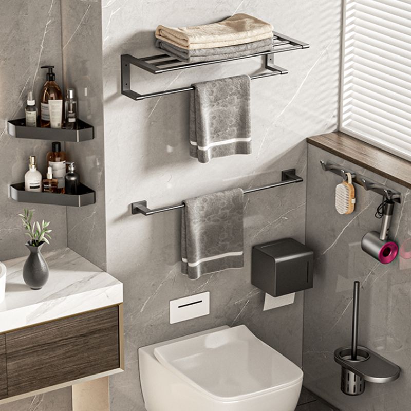 Lisslune | Modern bathroom accessory set bathroom shelf towel bar gray bath accessory set