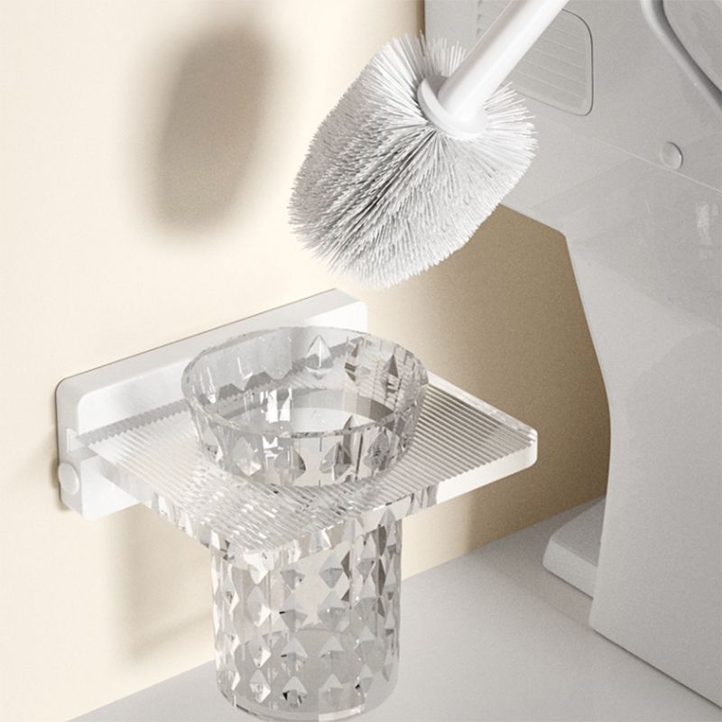 Lisslune | White Bathroom Accessory Set Metal & Acrylic Bathroom Set with Bath Shelf/Towel Hooks