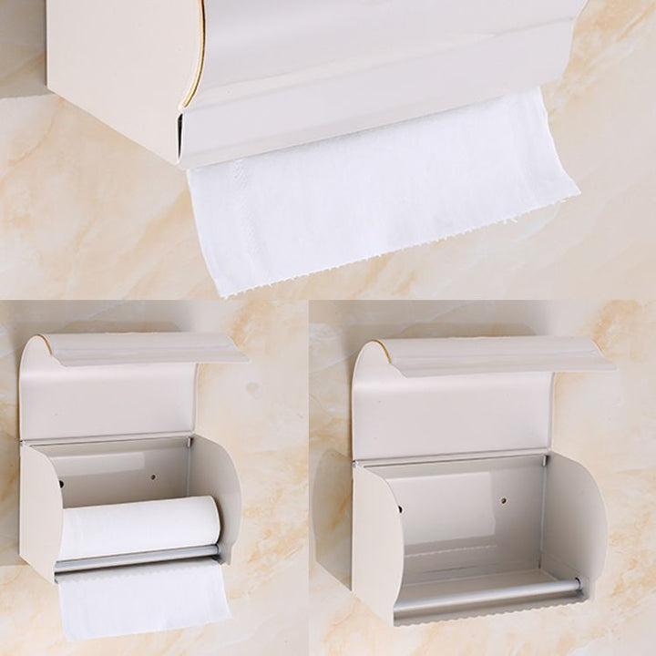 Lisslune | Vintage Bathroom Accessory Set Aluminum Paper Holder in White