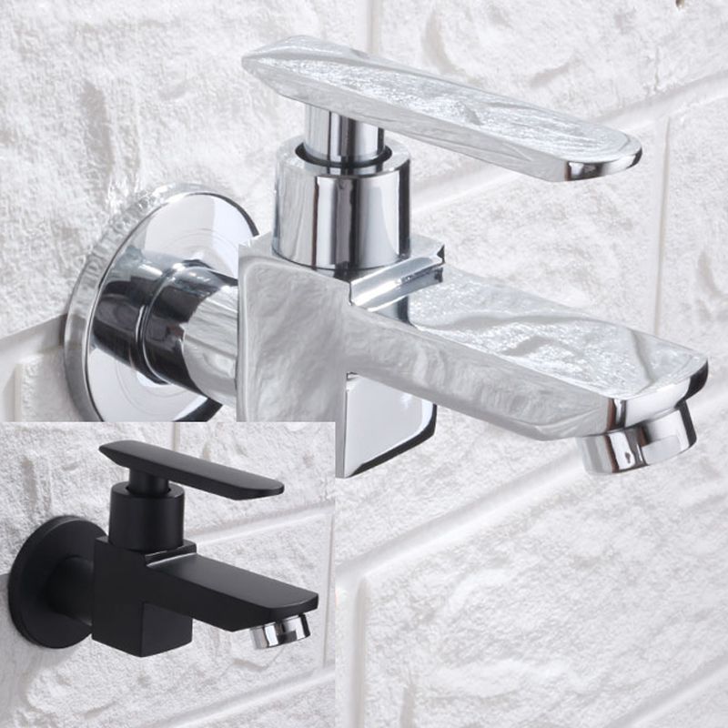 Lisslune | Contemporary Wall Mounted Bathroom Faucet Lever Handles Solid Brass Faucet