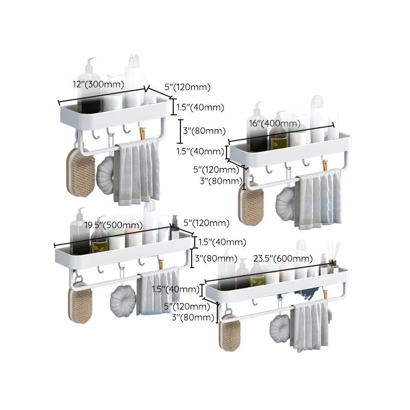 Lisslune | White 2-piece Bathroom Hardware Modern Bathroom Accessories Set, Bathroom Shelf