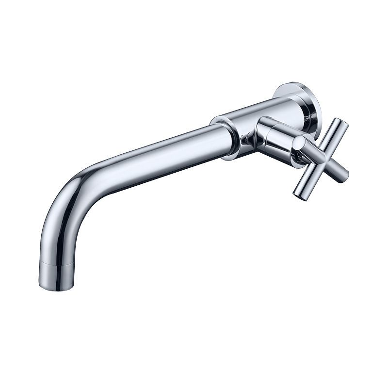 Lisslune | Glam Wall-mounted Bathroom Faucet Copper Single Handle Low Arc Faucet for Bathroom
