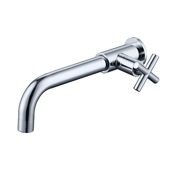 Lisslune | Glam Wall-mounted Bathroom Faucet Copper Single Handle Low Arc Faucet for Bathroom