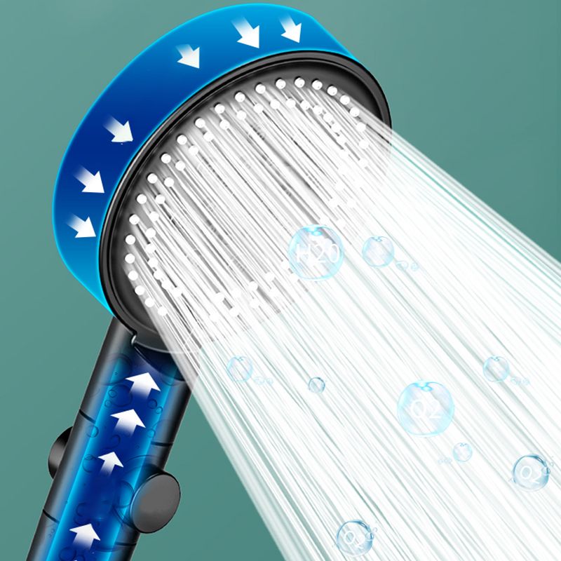 Lisslune | Modern 6 Setting Shower Head Adjustable Spray Pattern Matt Black Round Shower Head