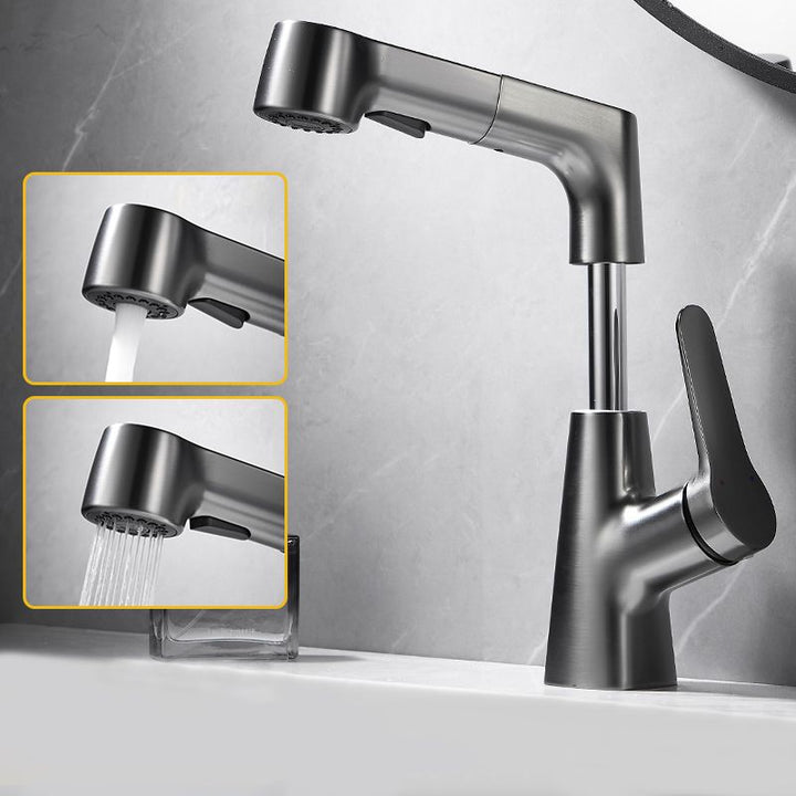 Lisslune | 1-Handle Brush Nickel Widespread Faucet Single Hole Bathroom Vessel Faucet with Brass