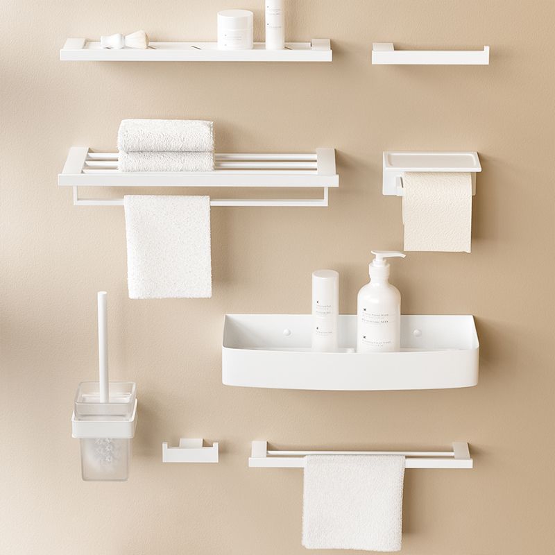 Lisslune | Modern White Bathroom Accessory Set Stainless Steel Bath Hardware Set