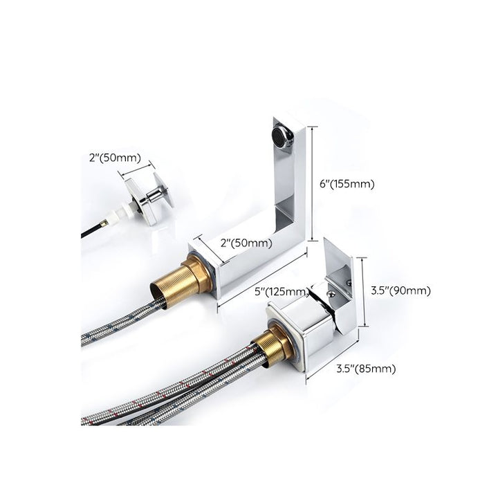 Lisslune | Contemporary Bath Faucet Trim Deck Mounted Low Arc Bathroom Faucet